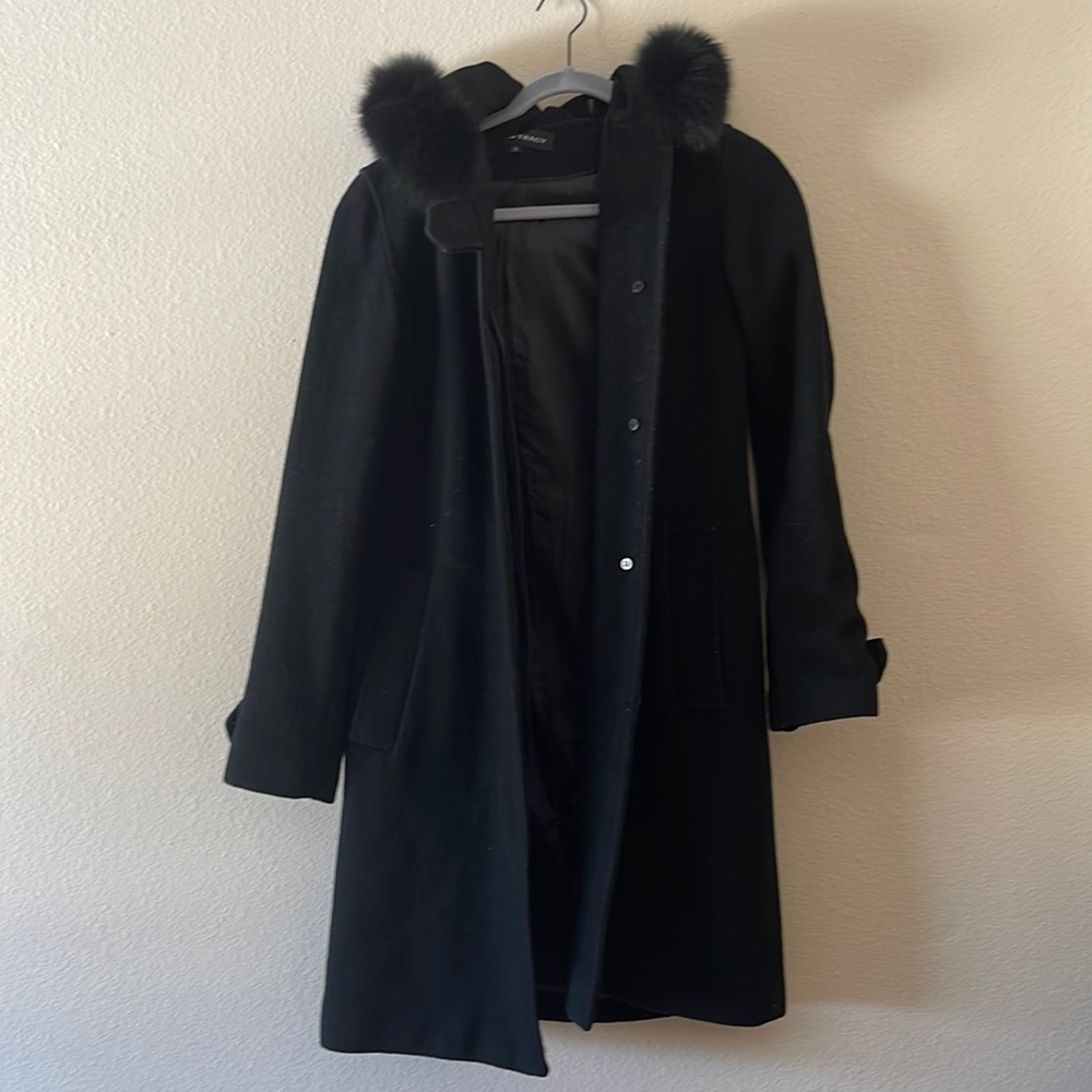 Coat Wool By Ellen Tracy In Purple, Size:14